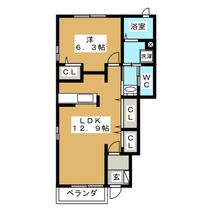 プリティーブルック 101 ｜ 長野県長野市青木島町大塚（賃貸アパート1LDK・1階・46.49㎡） その2