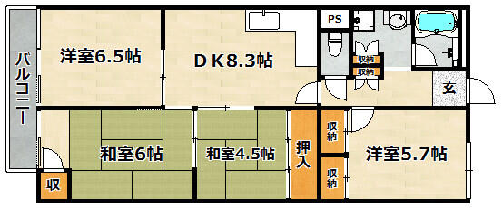 鈴蘭泉台第１ハウス 610｜兵庫県神戸市北区泉台１丁目(賃貸マンション4DK・6階・74.40㎡)の写真 その2