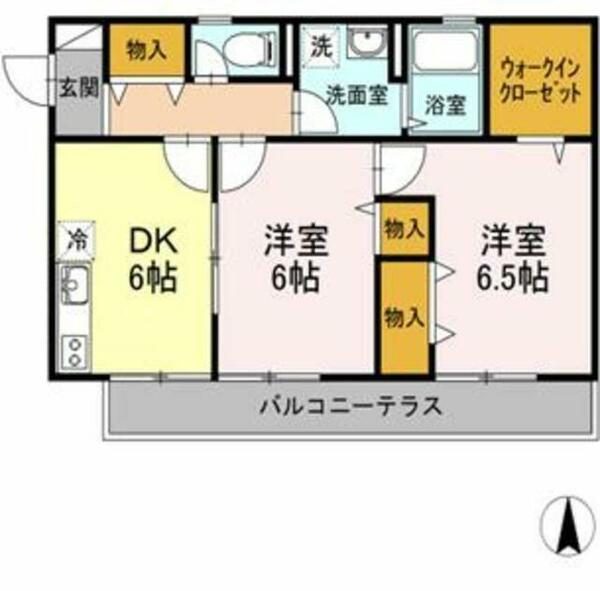 パールハイツ内田ＩＩ 201｜東京都練馬区平和台４丁目(賃貸アパート2DK・2階・50.56㎡)の写真 その2