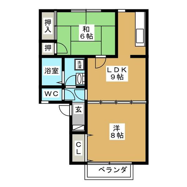 仁ハイツⅡ 105｜長野県長野市大字三輪(賃貸アパート2LDK・1階・50.22㎡)の写真 その2