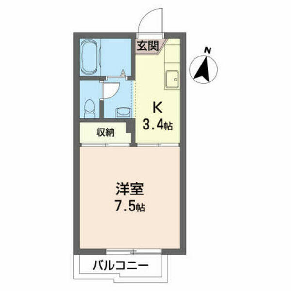 コーポなりさわ 203｜宮城県仙台市宮城野区田子１丁目(賃貸アパート1K・2階・24.50㎡)の写真 その2