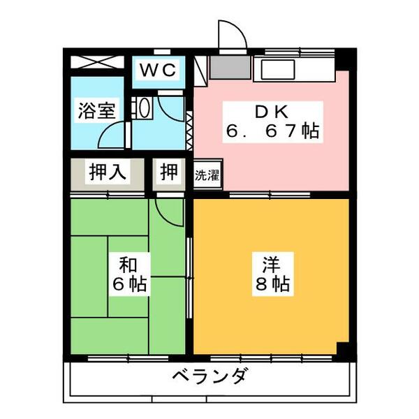 ホワイトパレス飯島 103｜長野県長野市大字安茂里差出(賃貸マンション2DK・1階・41.00㎡)の写真 その2