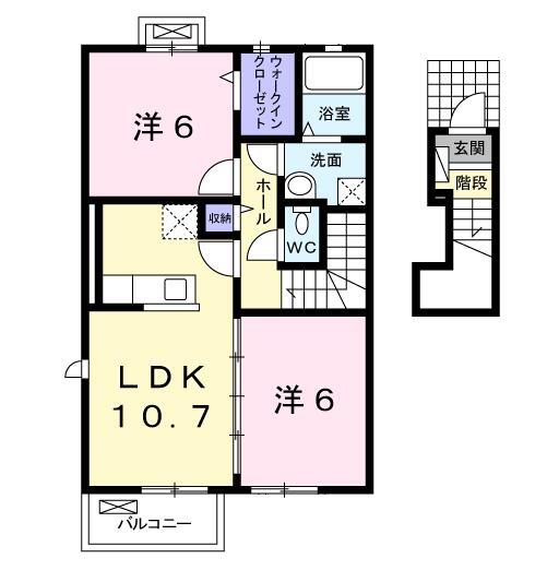 ポラリスⅠ 203｜茨城県神栖市知手中央２丁目(賃貸アパート2LDK・2階・57.96㎡)の写真 その2