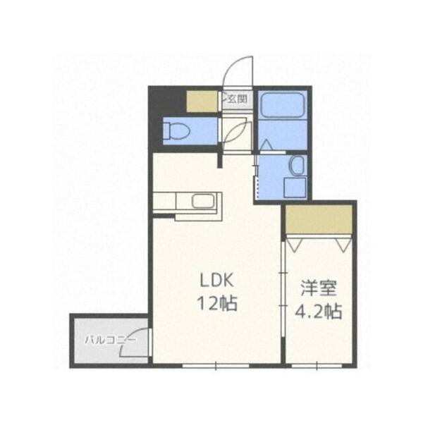 北海道札幌市中央区北二条西２１丁目(賃貸マンション1LDK・1階・37.04㎡)の写真 その2