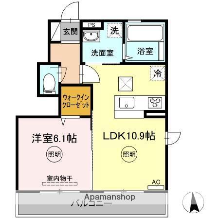 ルピナス A101｜香川県高松市上福岡町(賃貸アパート1LDK・1階・41.55㎡)の写真 その2