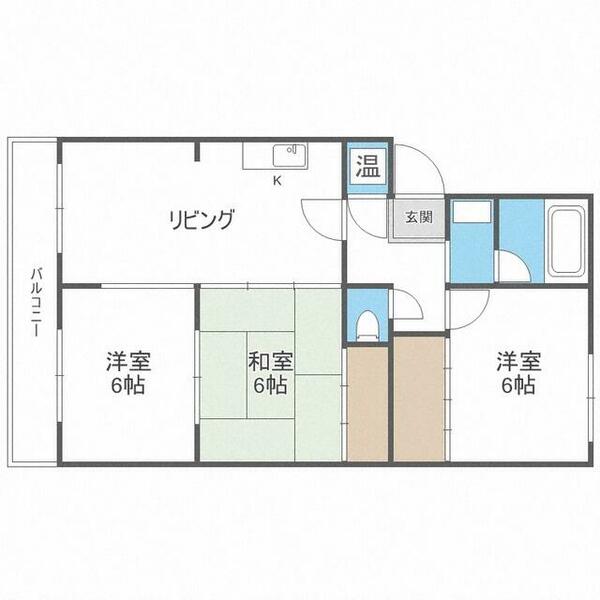 カルチャ松本｜北海道札幌市白石区南郷通２丁目南(賃貸マンション3LDK・3階・57.00㎡)の写真 その2