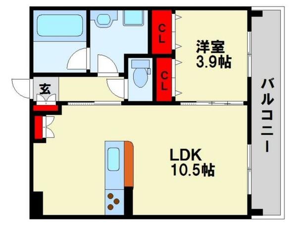 アバンダントｓａｎｃｈｉｋｕ 403｜福岡県福岡市博多区三筑１丁目(賃貸マンション1LDK・4階・34.50㎡)の写真 その2