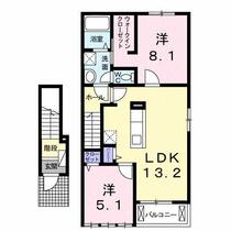 セントラル　ビオーラＡ 205 ｜ 愛媛県四国中央市上分町（賃貸アパート2LDK・2階・58.70㎡） その2