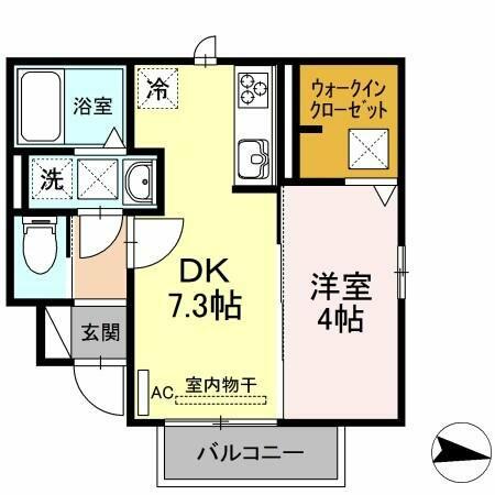 セジュールＭＮＨ 101｜岐阜県岐阜市折立(賃貸アパート1LDK・1階・30.75㎡)の写真 その2