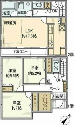 同じ建物の物件間取り写真 - ID:214054497776