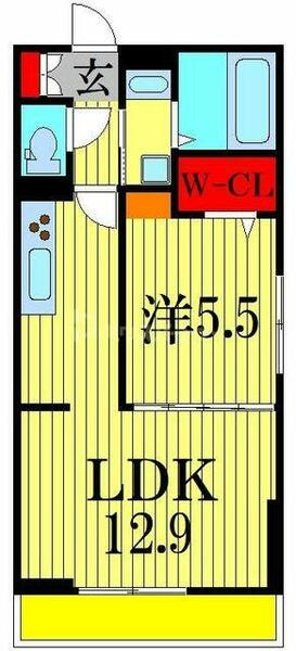フォーリアＡ 101｜千葉県柏市柏(賃貸アパート1LDK・1階・44.04㎡)の写真 その2