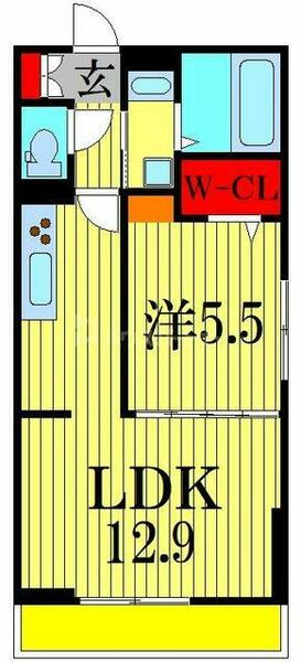 フォーリアＡ 201｜千葉県柏市柏(賃貸アパート1LDK・2階・44.04㎡)の写真 その2