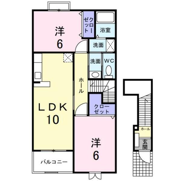 大阪府岸和田市包近町(賃貸アパート2LDK・2階・57.02㎡)の写真 その2