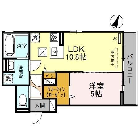 Ｄ－ＲＯＯＭ女池上山Ⅰ｜新潟県新潟市中央区女池上山１丁目(賃貸アパート1LDK・1階・41.47㎡)の写真 その2