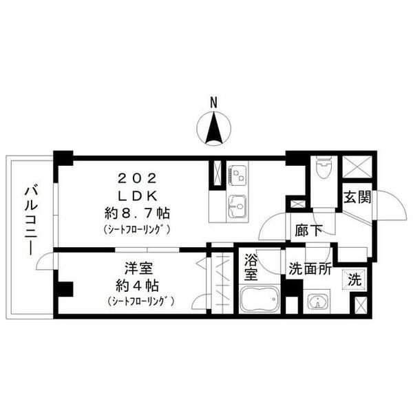 ｓｋｙｅ池上 202｜東京都大田区池上８丁目(賃貸マンション1LDK・2階・33.35㎡)の写真 その2