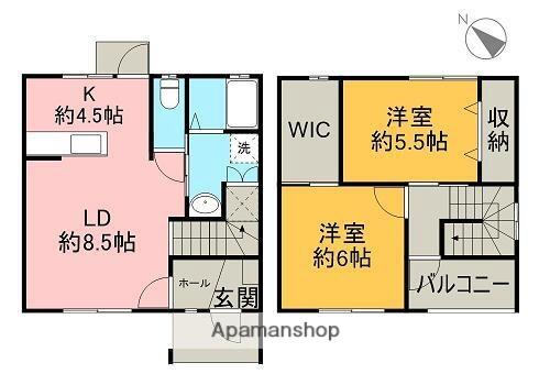 カンパニア西の土居｜愛媛県新居浜市西の土居町１丁目(賃貸アパート2LDK・2階・66.24㎡)の写真 その2