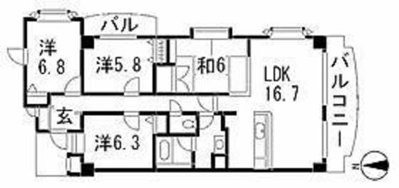 アダージョ・ドゥーエ｜広島県広島市安佐南区西原３丁目(賃貸マンション4LDK・2階・88.59㎡)の写真 その2