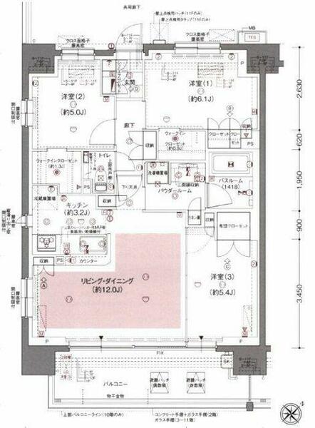 ガーラ・レジデンス船堀プロムナード 703｜東京都江戸川区松江４丁目(賃貸マンション3LDK・7階・71.80㎡)の写真 その2