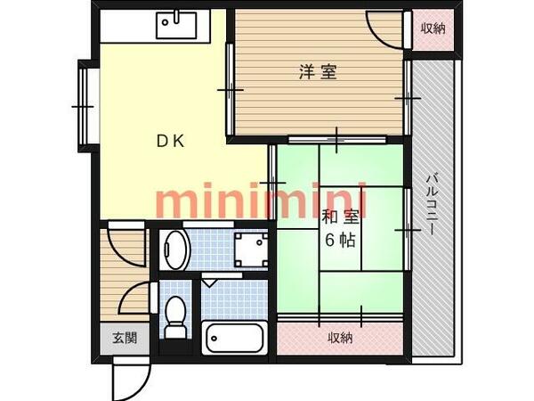 シャトレー寿 307｜大阪府高槻市寿町２丁目(賃貸マンション2DK・3階・44.00㎡)の写真 その2