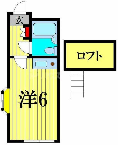 スカイピア亀有Ｂ｜東京都足立区中川３丁目(賃貸アパート1R・1階・14.43㎡)の写真 その2