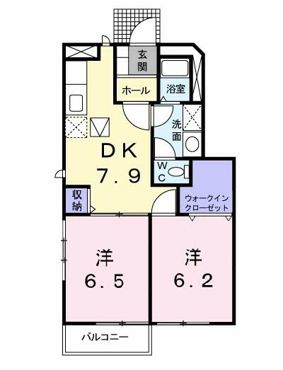 メゾン・グランドール 105｜福島県いわき市常磐関船町３丁目(賃貸アパート2DK・1階・48.28㎡)の写真 その2
