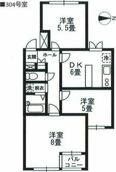 デイジーハウス｜神奈川県川崎市中原区下小田中６丁目(賃貸マンション3DK・2階・50.20㎡)の写真 その2