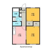 茨城県笠間市美原１丁目（賃貸アパート2DK・2階・39.74㎡） その2