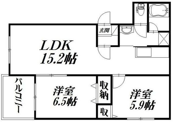 静岡県浜松市中央区植松町(賃貸マンション2LDK・1階・58.18㎡)の写真 その2