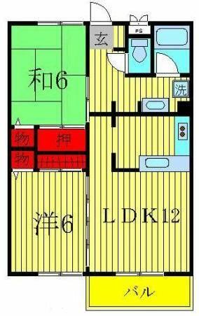 バウハウス 201｜千葉県流山市西初石４丁目(賃貸アパート2LDK・2階・53.00㎡)の写真 その2
