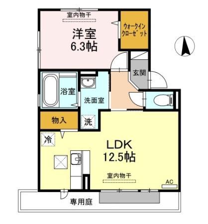 ソレイユ　Ｃ棟｜愛媛県西条市大町(賃貸アパート1LDK・1階・47.94㎡)の写真 その2