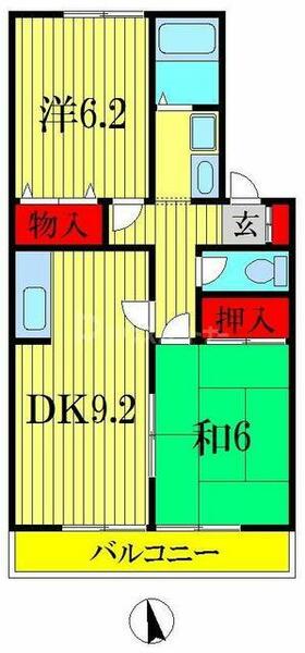 リッツハウス 202｜東京都葛飾区東金町７丁目(賃貸アパート2DK・2階・50.31㎡)の写真 その2