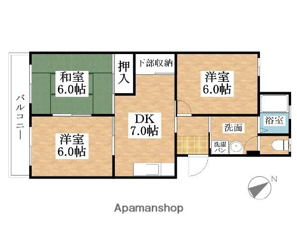 野白ガーデンハイツ 203｜愛知県江南市野白町野白(賃貸マンション3DK・2階・54.46㎡)の写真 その2