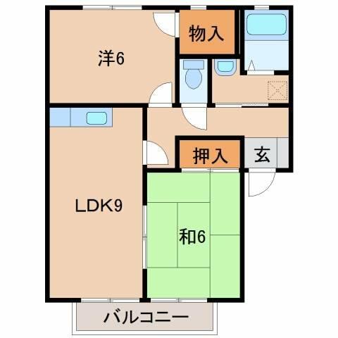 グリーンフル紀の川｜和歌山県和歌山市有本(賃貸アパート2LDK・2階・52.84㎡)の写真 その2