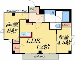 デュオメゾン東京スカイツリー 601 ｜ 東京都墨田区向島３丁目（賃貸マンション2LDK・6階・51.46㎡） その2