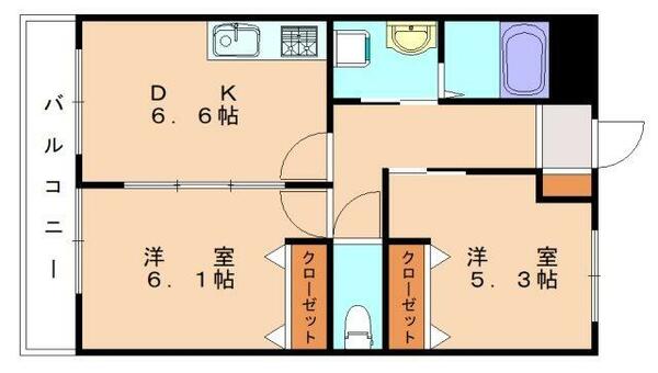 福岡県宮若市沼口(賃貸アパート2DK・2階・45.63㎡)の写真 その2