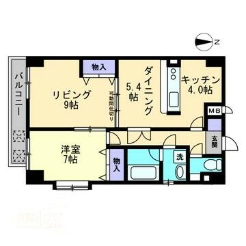 愛媛県松山市空港通１丁目(賃貸マンション2LDK・7階・59.57㎡)の写真 その2