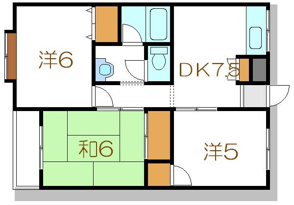 東京都葛飾区奥戸７丁目(賃貸マンション3DK・3階・52.00㎡)の写真 その2