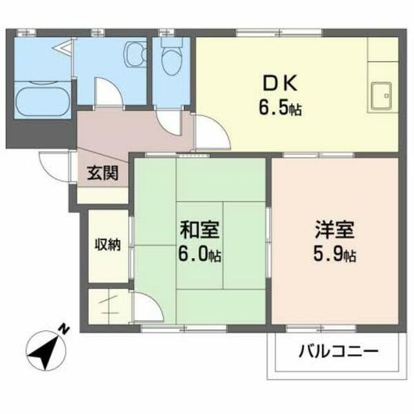 コートボナールＡ A202｜大阪府岸和田市岡山町(賃貸アパート2DK・2階・42.78㎡)の写真 その2