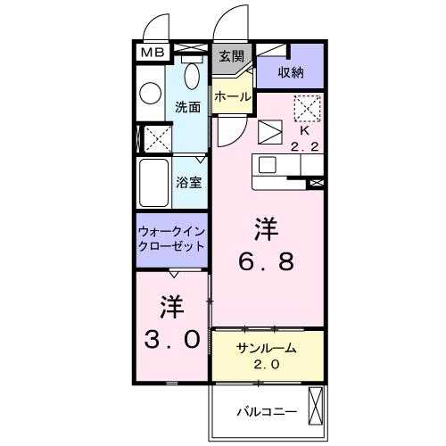 キャトル・セゾン駅前 103｜愛媛県新居浜市坂井町１丁目(賃貸アパート1LDK・1階・36.79㎡)の写真 その2