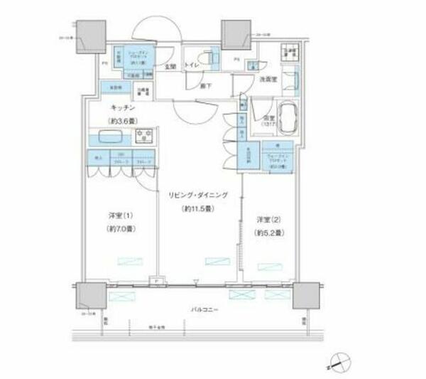 パークシティ柏の葉キャンパス　ザ・ゲートタワー　ウエスト｜千葉県柏市若柴(賃貸マンション2LDK・29階・65.71㎡)の写真 その2