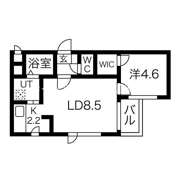 北海道札幌市東区北四十二条東１７丁目(賃貸マンション1LDK・2階・34.80㎡)の写真 その2
