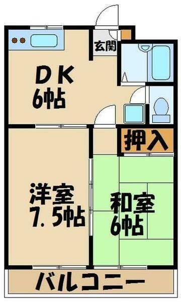 埼玉県所沢市西所沢２丁目(賃貸マンション2DK・1階・39.74㎡)の写真 その2