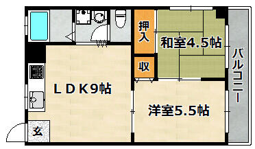 リナーテ荒田 302｜兵庫県神戸市兵庫区荒田町３丁目(賃貸マンション2LDK・3階・42.12㎡)の写真 その2