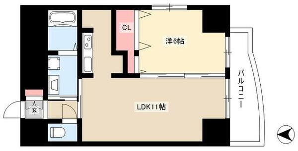 フローラル今池 403｜愛知県名古屋市千種区今池５丁目(賃貸マンション1LDK・4階・46.46㎡)の写真 その2