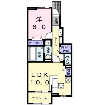 ベルオーヴⅧＢ 103｜愛媛県新居浜市新須賀町２丁目(賃貸アパート1LDK・1階・46.55㎡)の写真 その2