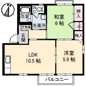 フォーレス沢津Ｂ棟 205｜愛媛県新居浜市沢津町３丁目(賃貸アパート2LDK・2階・50.81㎡)の写真 その2