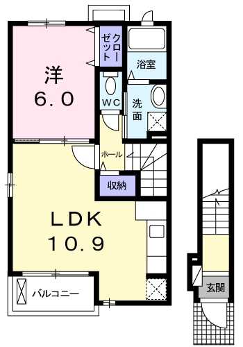 ベル・ヴィオラＫⅡ 102｜愛媛県西条市船屋甲(賃貸アパート2DK・1階・46.41㎡)の写真 その2