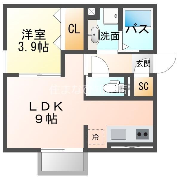 スカイコートⅠ－Ｂ｜愛知県知立市東栄３丁目(賃貸アパート1LDK・2階・32.77㎡)の写真 その2