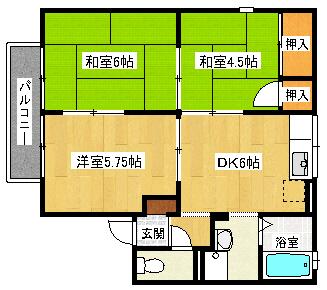 兵庫県神戸市垂水区清玄町(賃貸アパート3DK・1階・48.00㎡)の写真 その2