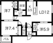 札幌市西区宮の沢四条４丁目 4階建 築4年のイメージ